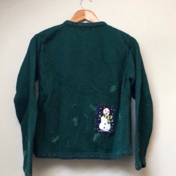 “Ugly” Christmas Sweater Green Button Appliqué - Picture 5 of 7